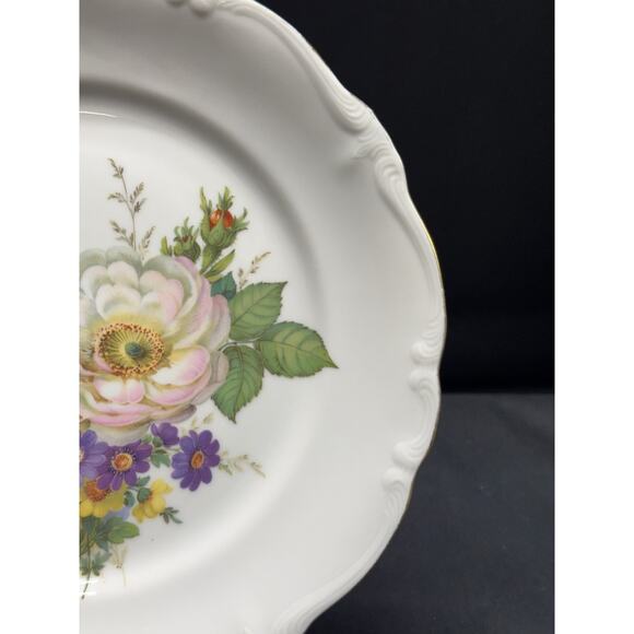 Vintage Gloria Fine Porcelain Bayreuth 10" Dinner Plate – West Germany – Floral - Picture 8 of 11